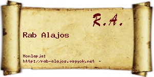 Rab Alajos névjegykártya